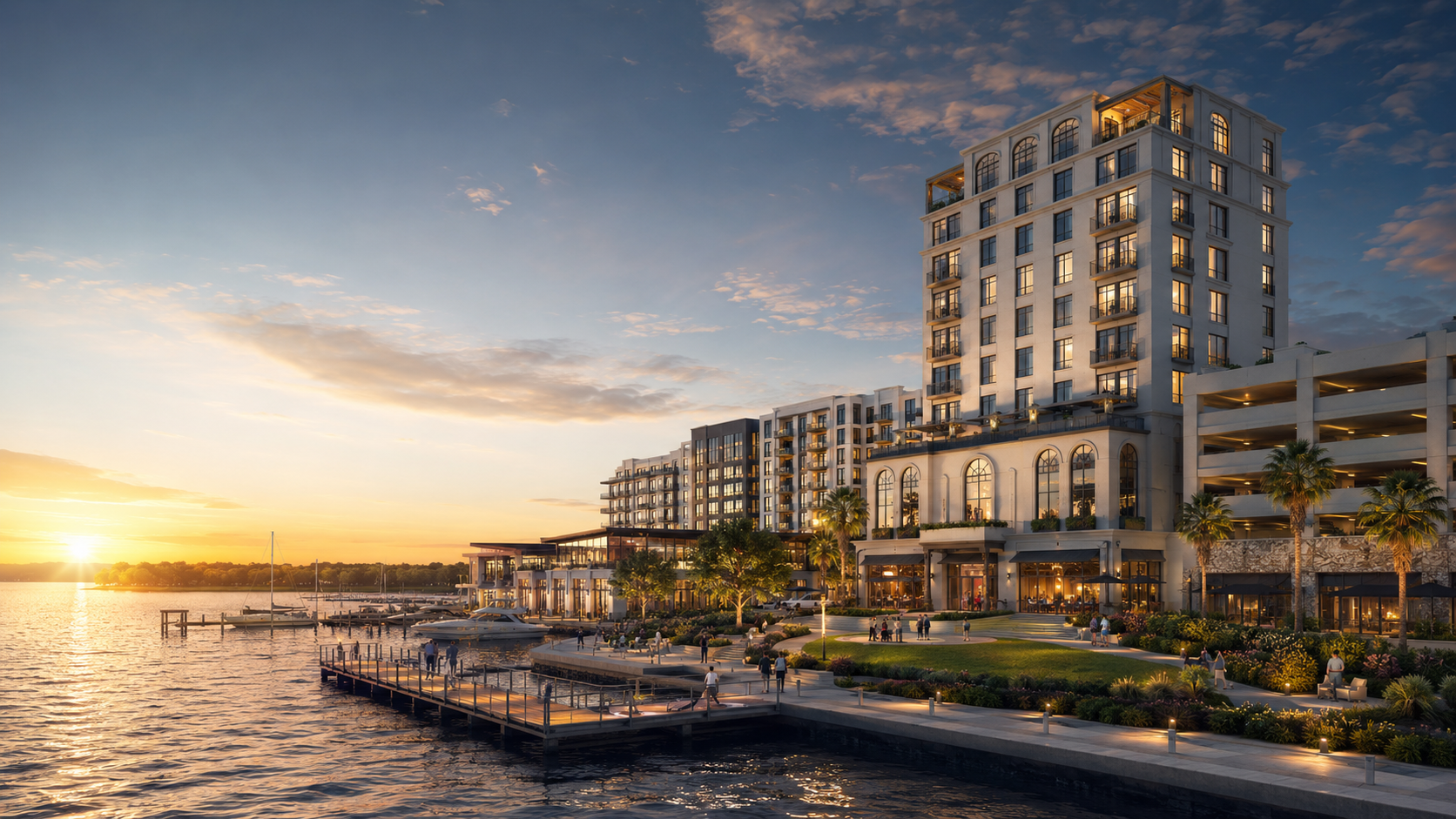 Waterfront hospitality and mixed-use redevelopment concept
