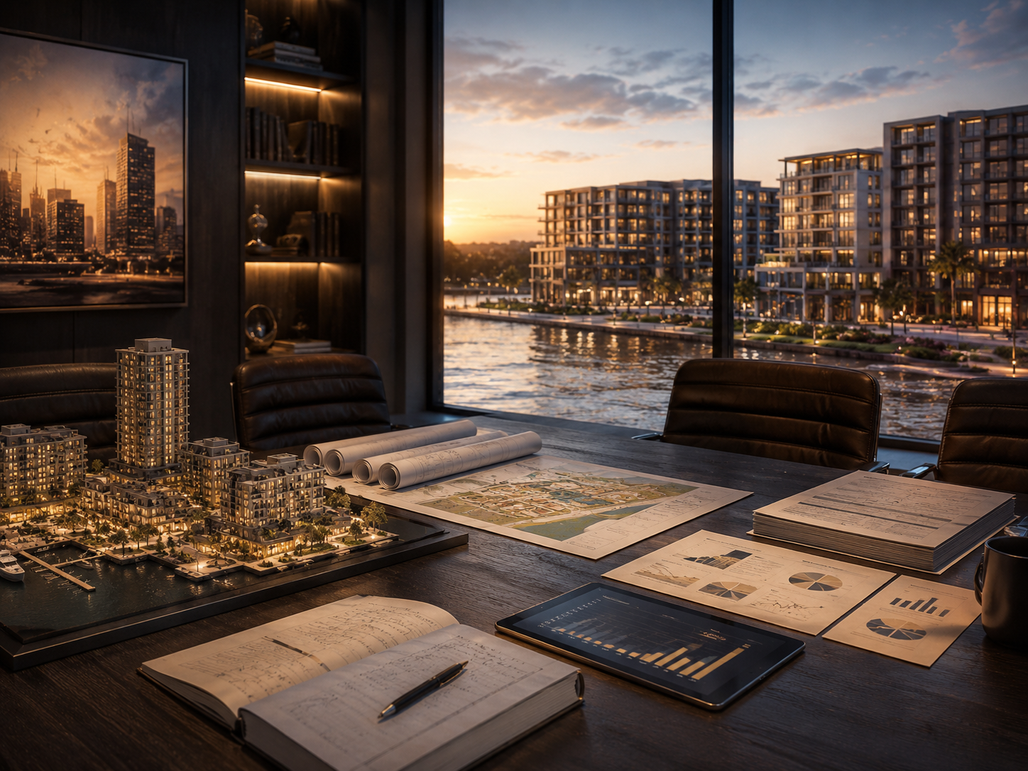 Boardroom strategy and project planning concept